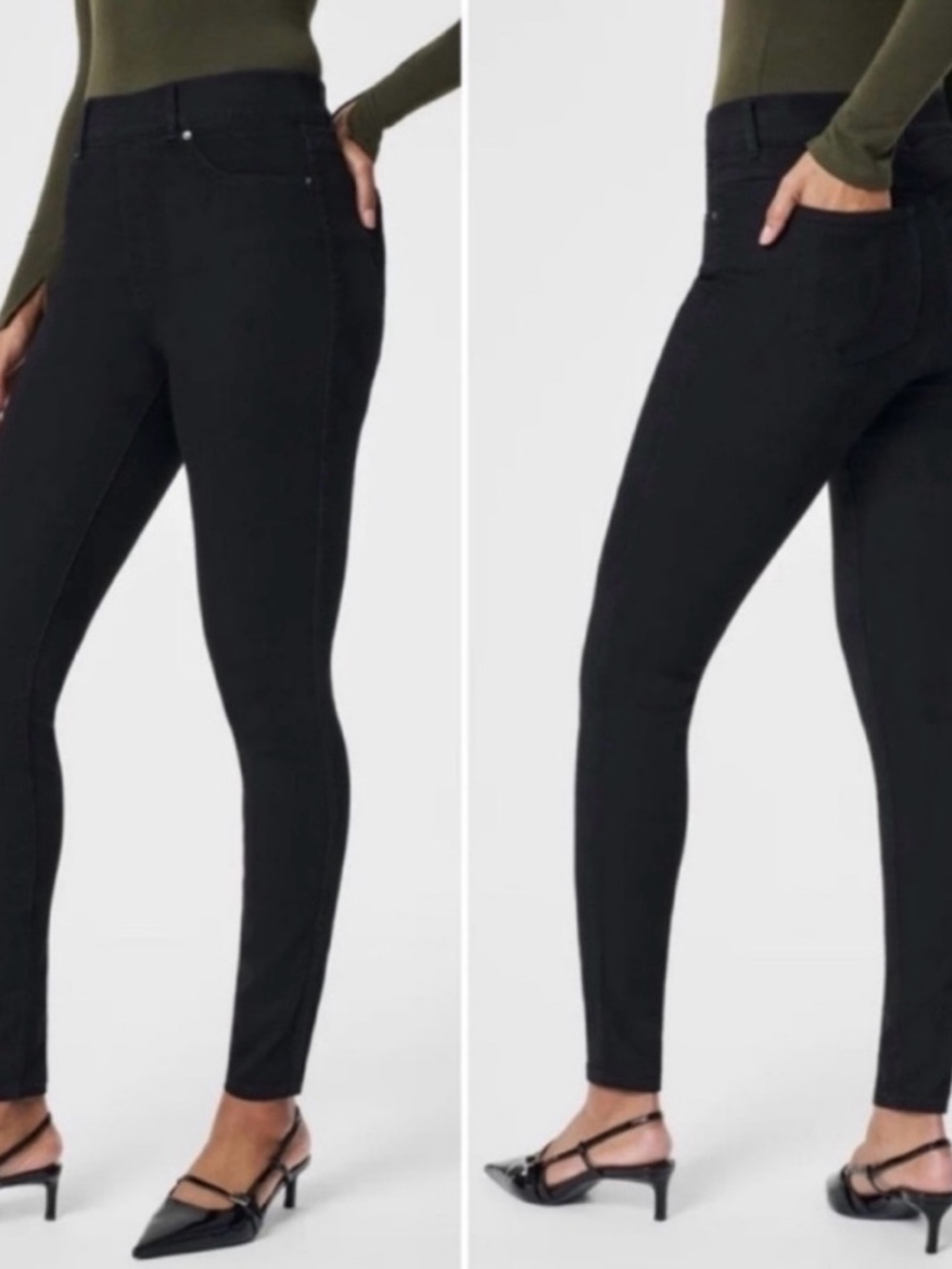 Spanx Black stretch High-Rise Skinny Jeans Size L